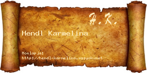 Hendl Karmelina névjegykártya